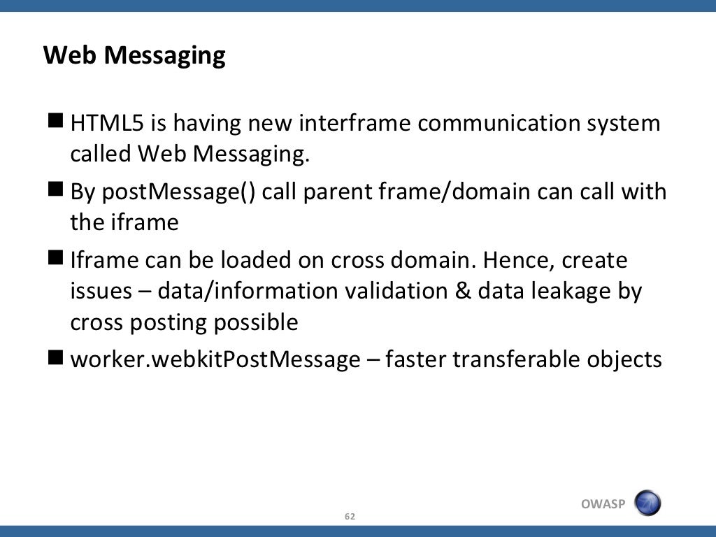  Messaging HTML5 is