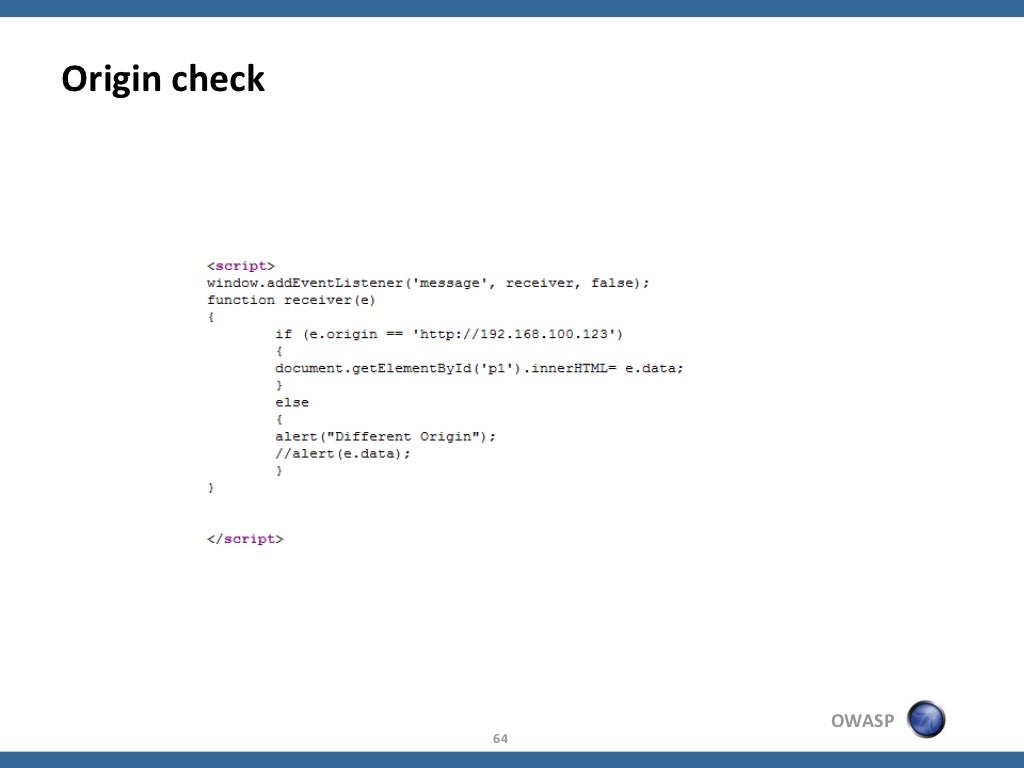 Origin check OWASP 64