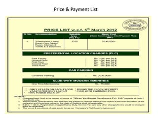 Price & Payment List
 