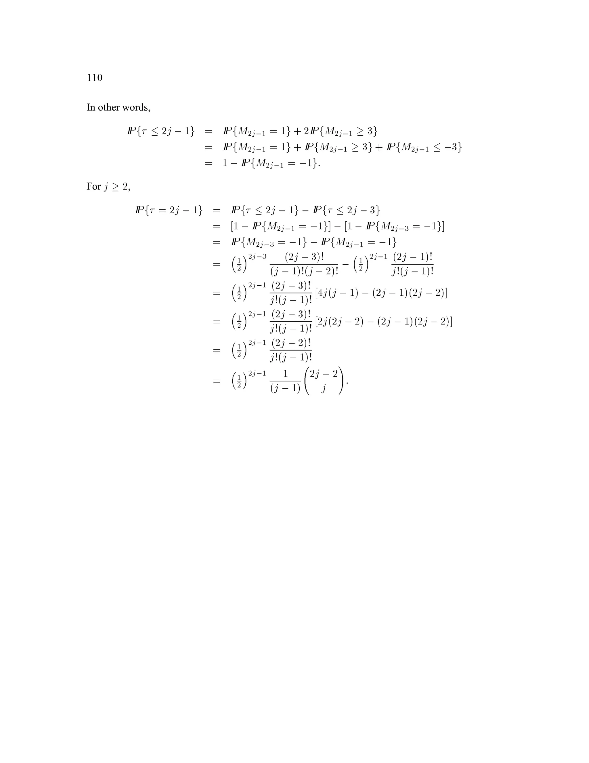 Sk+1
Sk
:Sk

jFk
= IE fX;Y jG
= gY
= phuSk +qhdSk:
This shows the stock price is Markov. Indeed, if we condition both sides of the above equation on Sk and
use the tower property on the left and the fact that the right hand side is Sk-measurable, we obtain
IE hSk+1jSk = phuSk+qhdSk:
Thus IE hSk+1jFk and IE hSk+1jXk are equal and form (b) of the Markov property is proved.
Not only have we shown that the stock price process is Markov, but we have also obtained a formula for
IE hSk+1jFk as a function of Sk. This is a special case of Remark 4.1.
4.5 Application to Exotic Options
Consider an n-period binomial model. Deﬁne the running maximum of the stock price to be
Mk
4
= max1jk
Sj:
Consider a simple European derivative security with payoff at time n of vnSn;Mn.
Examples:
 