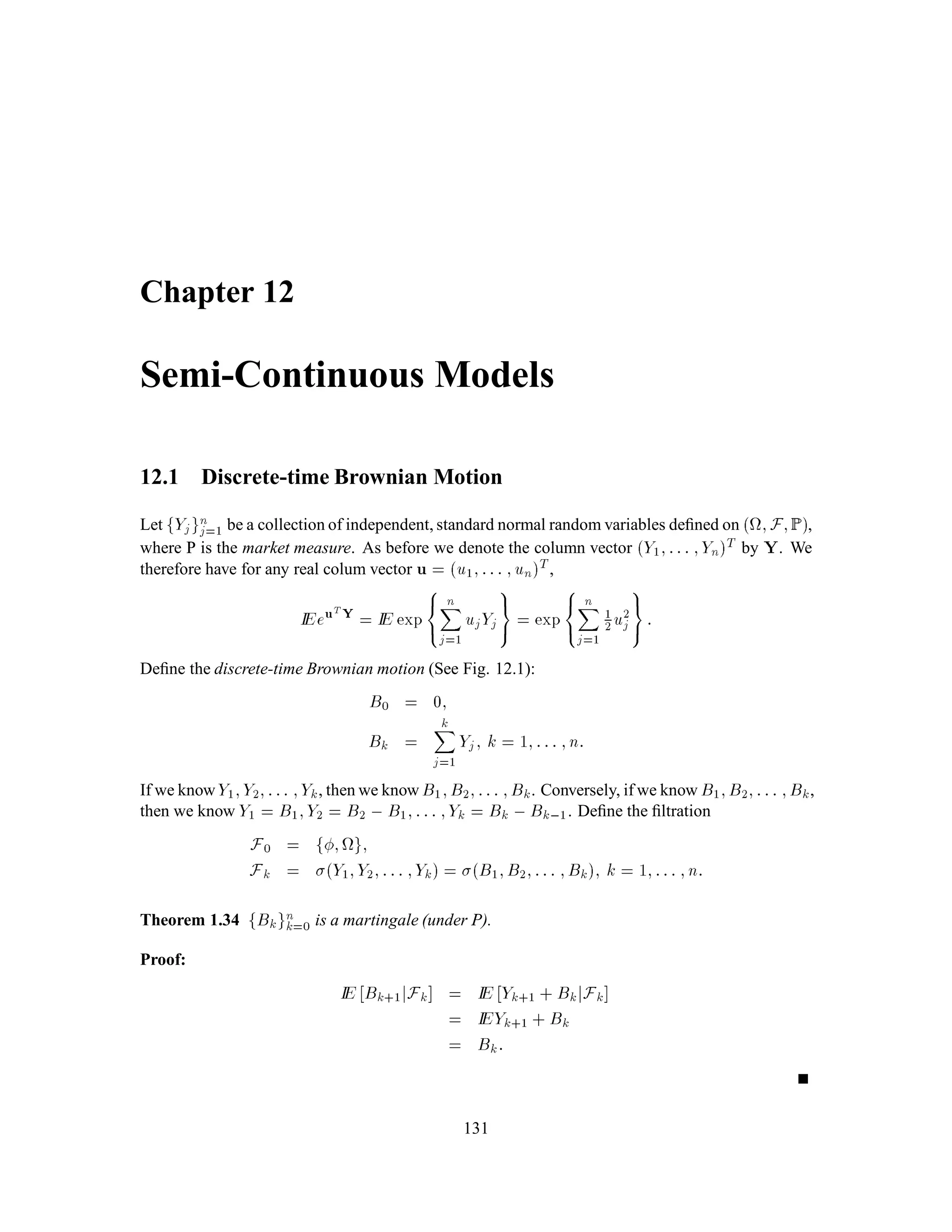 Chapter 6
Properties of American Derivative
Securities
6.1 The properties
Deﬁnition 6.1 An American derivative security is a sequence of non-negative random variables
fGkgn
k=0 such that each Gk is Fk-measurable. The owner of an American derivative security can
exercise at any time k, and if he does, he receives the payment Gk.
(a) The value Vk of the security at time k is
Vk = max1 + rkfIE 1 + r, G jFk ;
where the maximum is over all stopping times satisfying  k almost surely.
(b) The discounted value process f1+ r,kVkgn
k=0 is the smallest supermartingale which satisﬁes
Vk  Gk;8k; almost surely.
(c) Any stopping time which satisﬁes
V0 = fIE 1+ r, G
is an optimal exercise time. In particular
4
= minfk;Vk = Gkg
is an optimal exercise time.
(d) The hedging portfolio is given by
k!1;::: ;!k = Vk+1!1;::: ;!k;H,Vk+1!1;::: ;!k;T
Sk+1!1;::: ;!k;H,Sk+1!1;::: ;!k;T;k = 0;1;::: ;n,1:
85
 