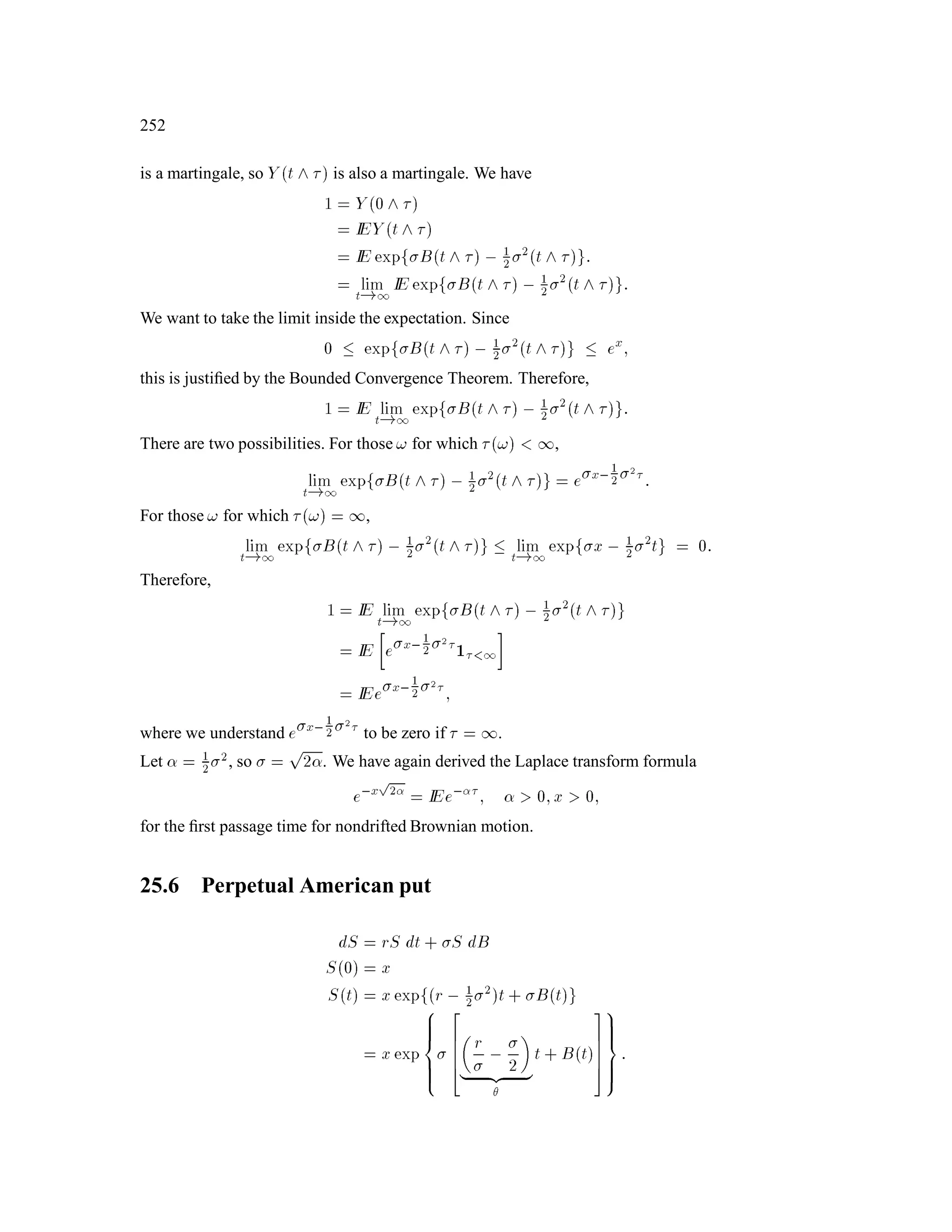 122
In summary, capital asset pricing works as follows: Consider an agent who has initial wealth X0
and wants to invest in the stock and money market so as to maximize
IElogXn:
The optimal Xn is Xn = X0

n
, i.e.,

nXn = X0:
Since f
kXkgn
k=0 is a martingale under IP, we have

kXk = IE 
nXnjFk = X0; k = 0;::: ;n;
so
Xk = X0

k
;
and the optimal portfolio is given by
k!1;::: ;!k =
X0

k+1!1;::: ;!k;H , X0

k+1!1;::: ;!k;T
Sk+1!1;::: ;!k;H,Sk+1!1;::: ;!k;T:
 