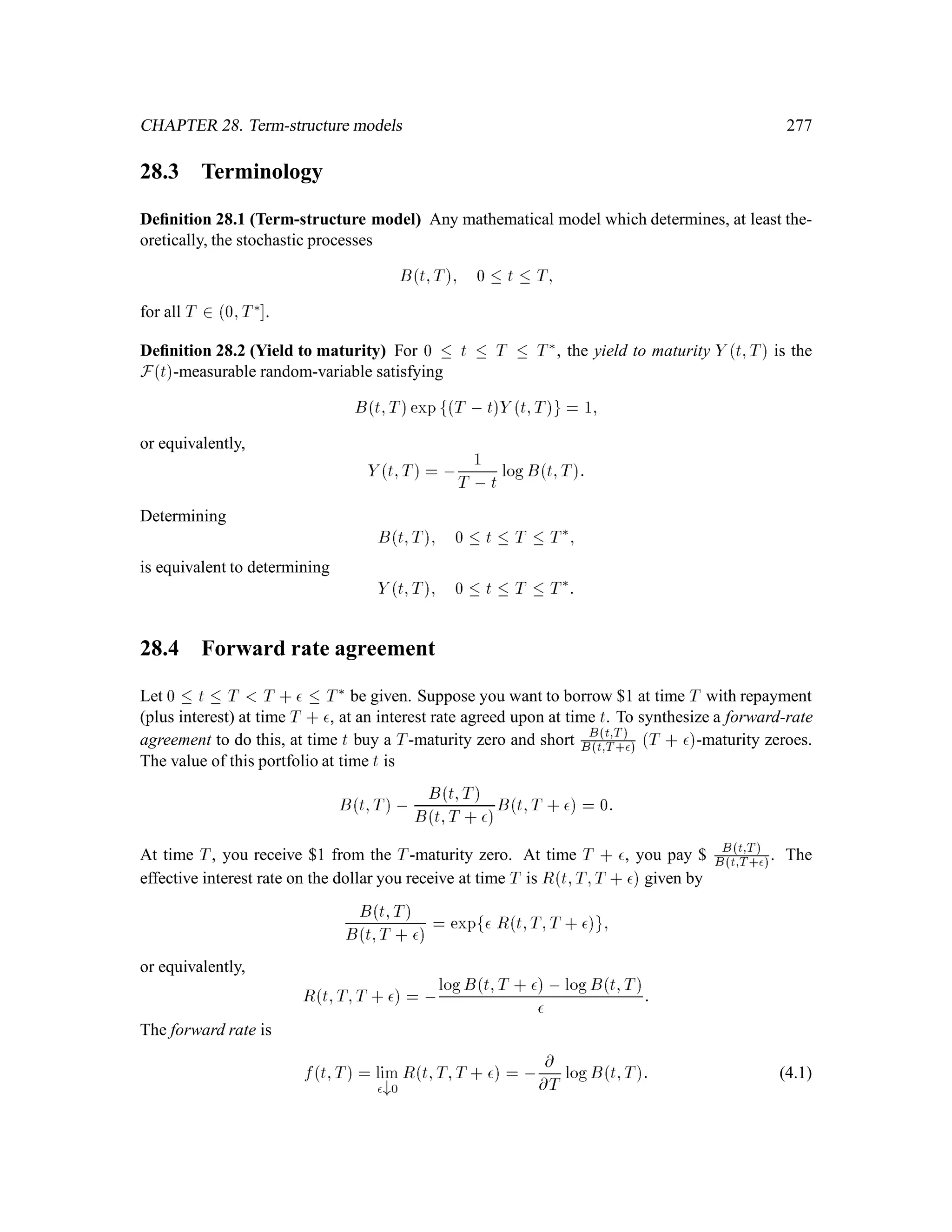 and is called the market price of risk.
We want a probability measure fIP under which ~Y1;::: ; ~Yn are independent, standard normal ran-
dom variables. Then we would have
fIE
 Sk+1
Mk+1
Fk

= Sk
Mk
:fIE
h
expf ~Yk+1gjFk
i
:expf,1
2
2g
= Sk
Mk
:expf1
2
2g:expf,1
2
2g
= Sk
Mk
:
Cameron-Martin-Girsanov’s Idea: Deﬁne the random variable
Z = exp
2
4
nX
j=1
, 