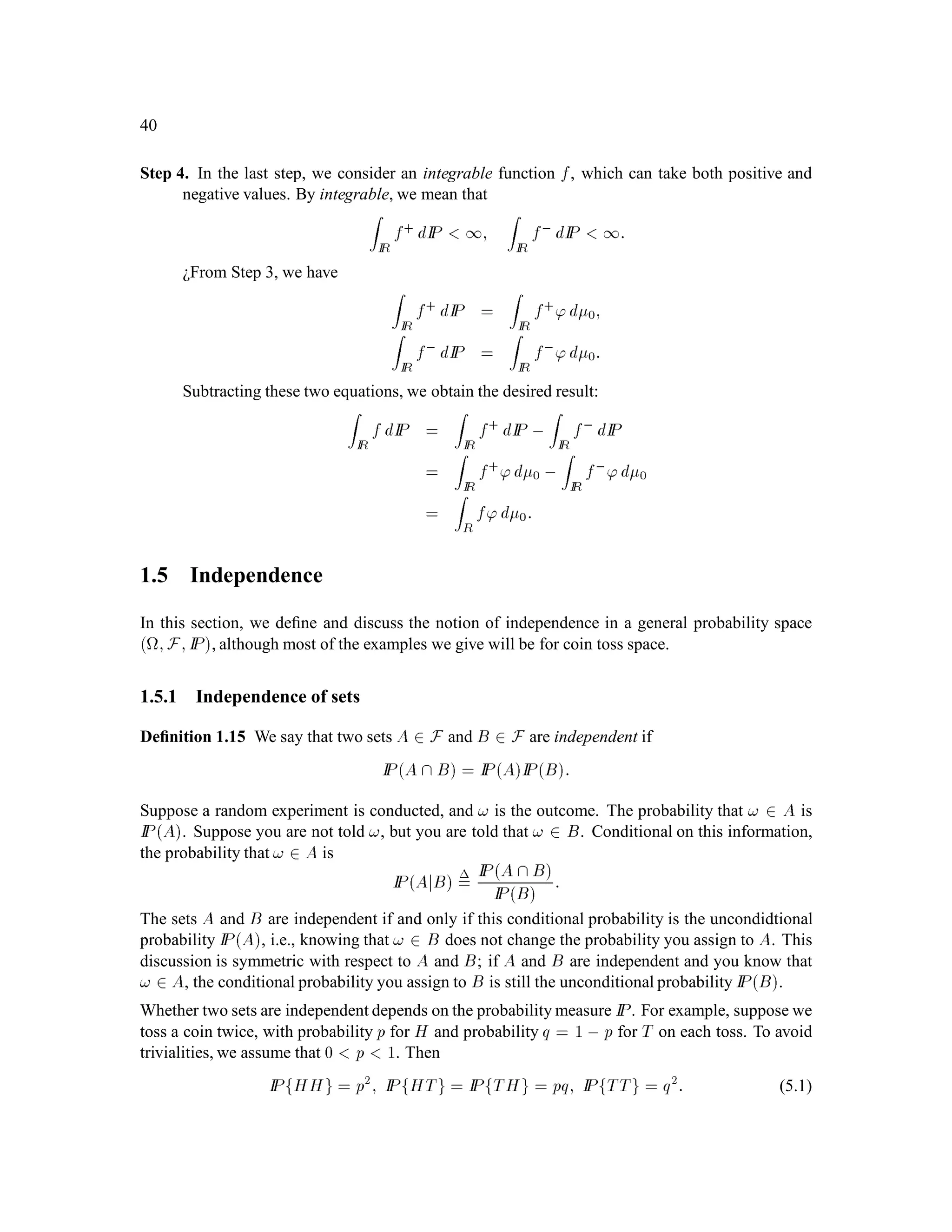 a , 1
n;a+ 1
n

= 2
n:
Letting n ! 1, we obtain
0fag = 0:
 
