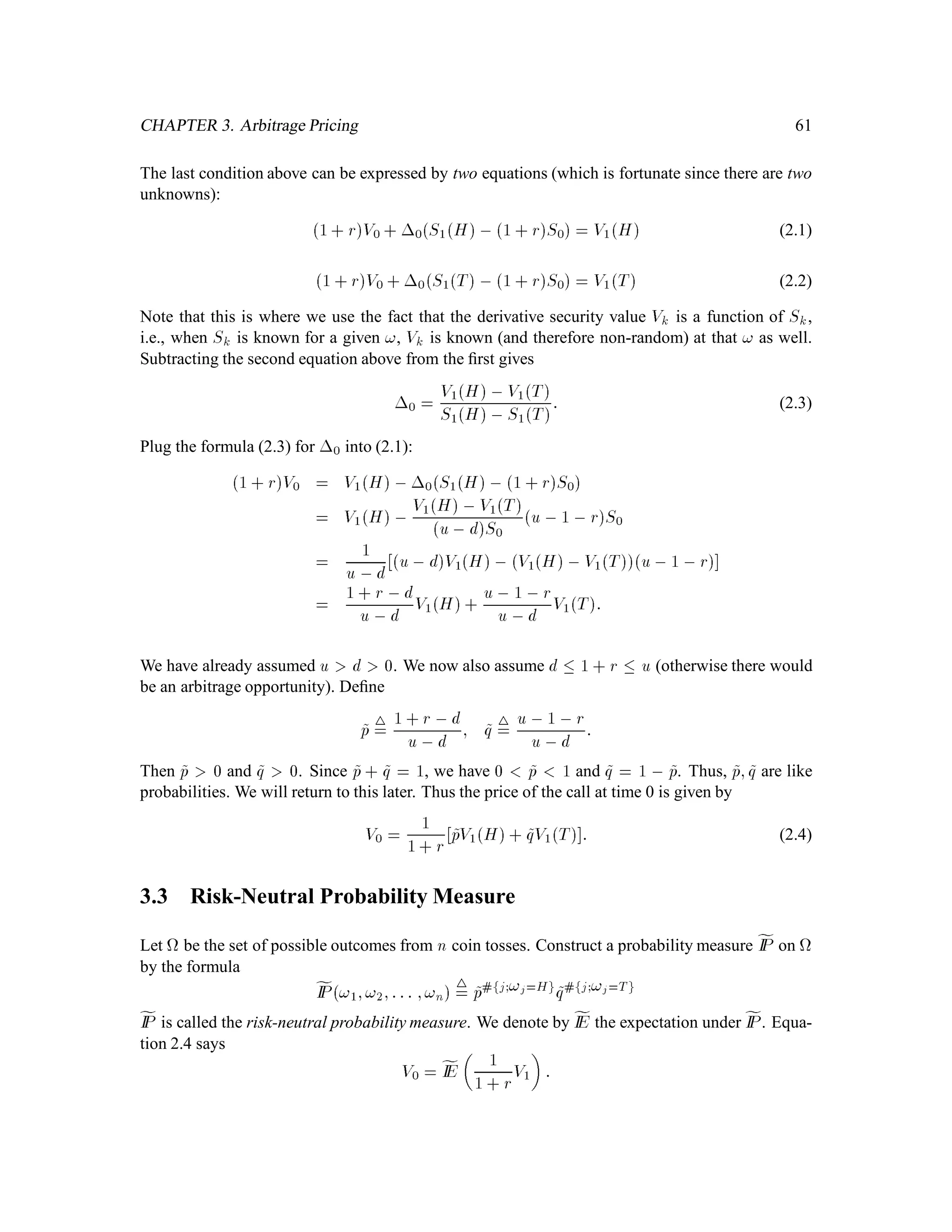 IR. In
that case, (4.5) becomes
IPA =
Z
A
'd0:
This is true because it is the deﬁnition of IPA.
Step 2. Now that we know that (4.5) holds when f is an indicator function, assume that f is a
simple function, i.e., a linear combination of indicator functions. In other words,
fx =
nX
k=1
ckhkx;
where each ck is a real number and each hk is an indicator function. Then
Z
IR
f dIP =
Z
IR
 nX
k=1
ckhk

dIP
=
nX
k=1
ck
Z
IR
hk dIP
=
nX
k=1
ck
Z
IR
hk'd0
=
Z
IR
 nX
k=1
ckhk

'd0
=
Z
IR
f'd0:
Step 3. Now that we know that (4.5) holds when f is a simple function, we consider a general
nonnegative function f. We can always construct a sequence of nonnegative simple functions
fn;n = 1;2;::: such that
0  f1x  f2x  f3x  ::: for every x 2 IR;
and fx = limn!1 fnx for every x 2 IR. We have already proved that
Z
IR
fn dIP =
Z
IR
fn'd0 for every n:
We let n ! 1 and use the Monotone Convergence Theorem on both sides of this equality to
get Z
IR
f dIP =
Z
IR
f'd0:
 