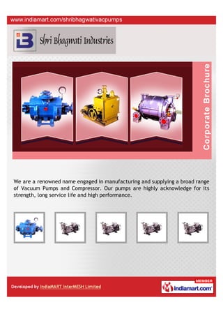 We are a renowned name engaged in manufacturing and supplying a broad range
of Vacuum Pumps and Compressor. Our pumps are highly acknowledge for its
strength, long service life and high performance.
 