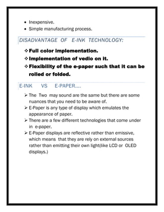 Electronic Ink Technology | PDF