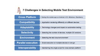 7 Challenges in Selecting Mobile Test Environment
 