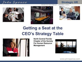 Getting a Seat at the CEO’s Strategy Table North Central Florida Chapter of the Society For Human Resource Management 