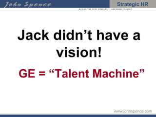 Jack didn’t have a vision! GE = “Talent Machine” 