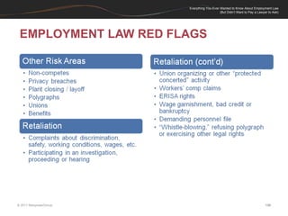 EMPLOYMENT LAW RED FLAGS 