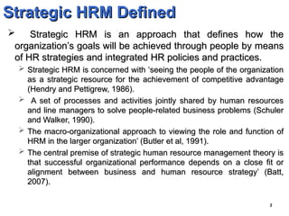 Comprehensive Overview of Strategic Human Resource Management ...