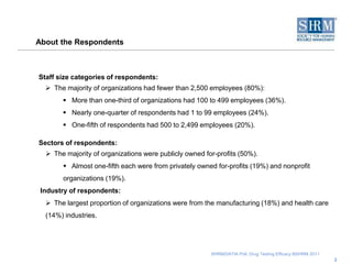 2About the RespondentsStaff size categories of respondents: The majority of organizations had fewer than 2,500 employees (80%):