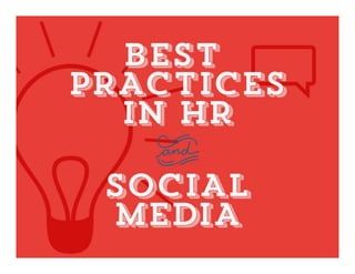 Best Practices in HR and Social Media
