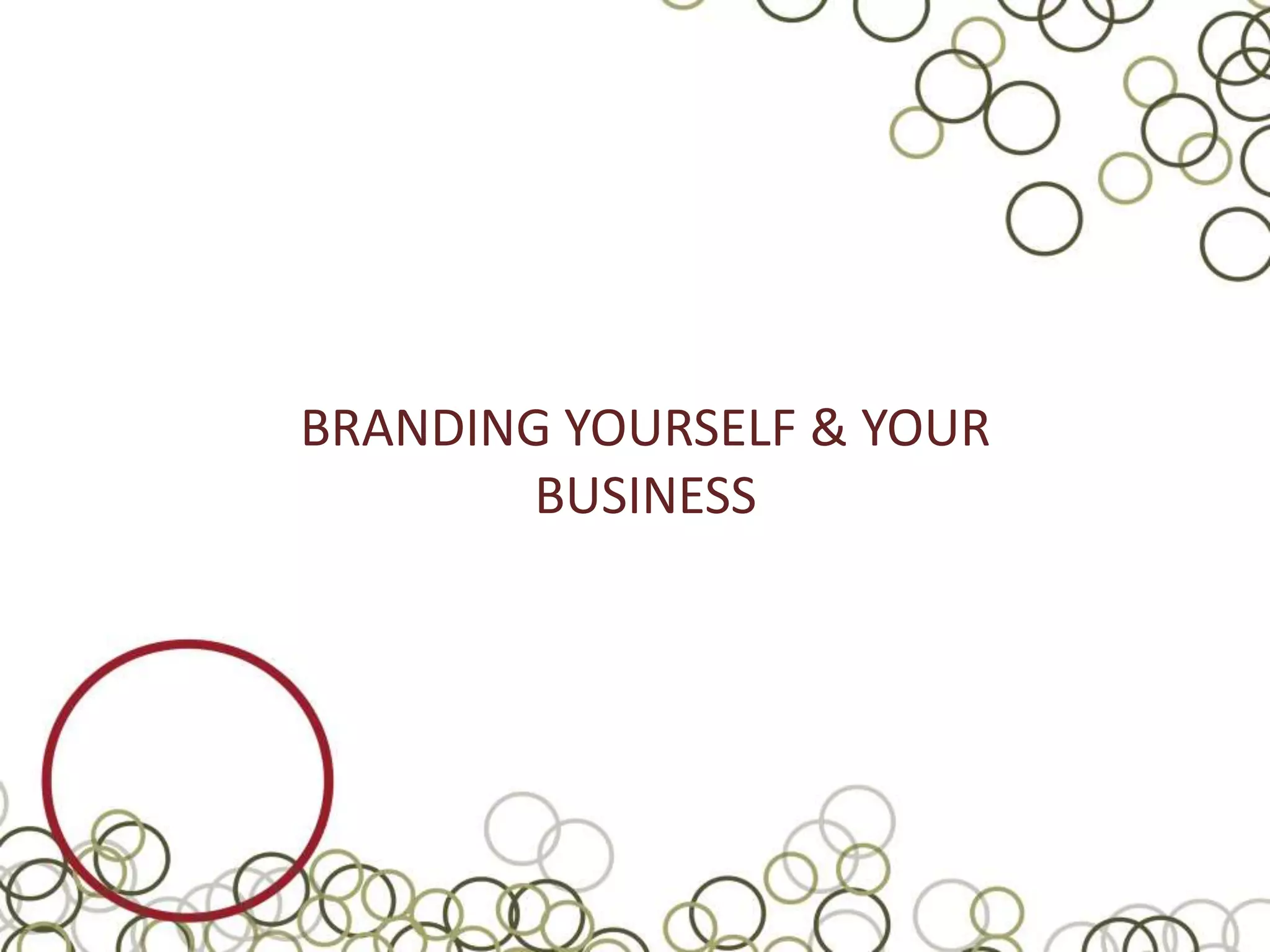 BRANDING YOURSELF & YOUR
        BUSINESS
 