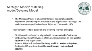 Michigan Matching Model Strategic human resources management, domestic hrm vs international hrm ...