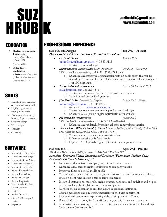 Resume and network administrator