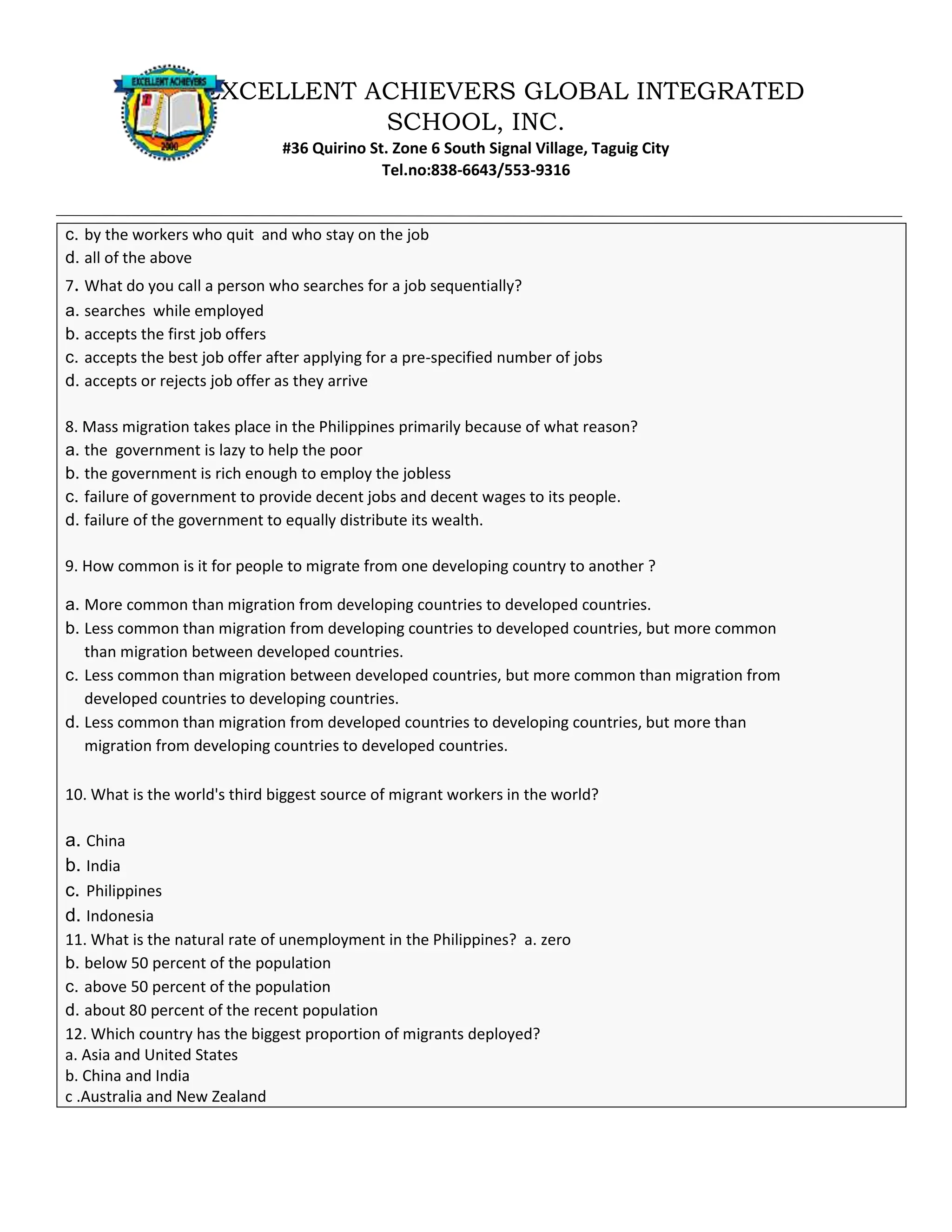 SECOND SEMESTER TOPIC COVERAGE SY 2023-2024 Trends, Networks, and ...