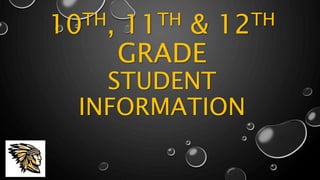 10TH, 11TH & 12TH
GRADE
STUDENT
INFORMATION
 