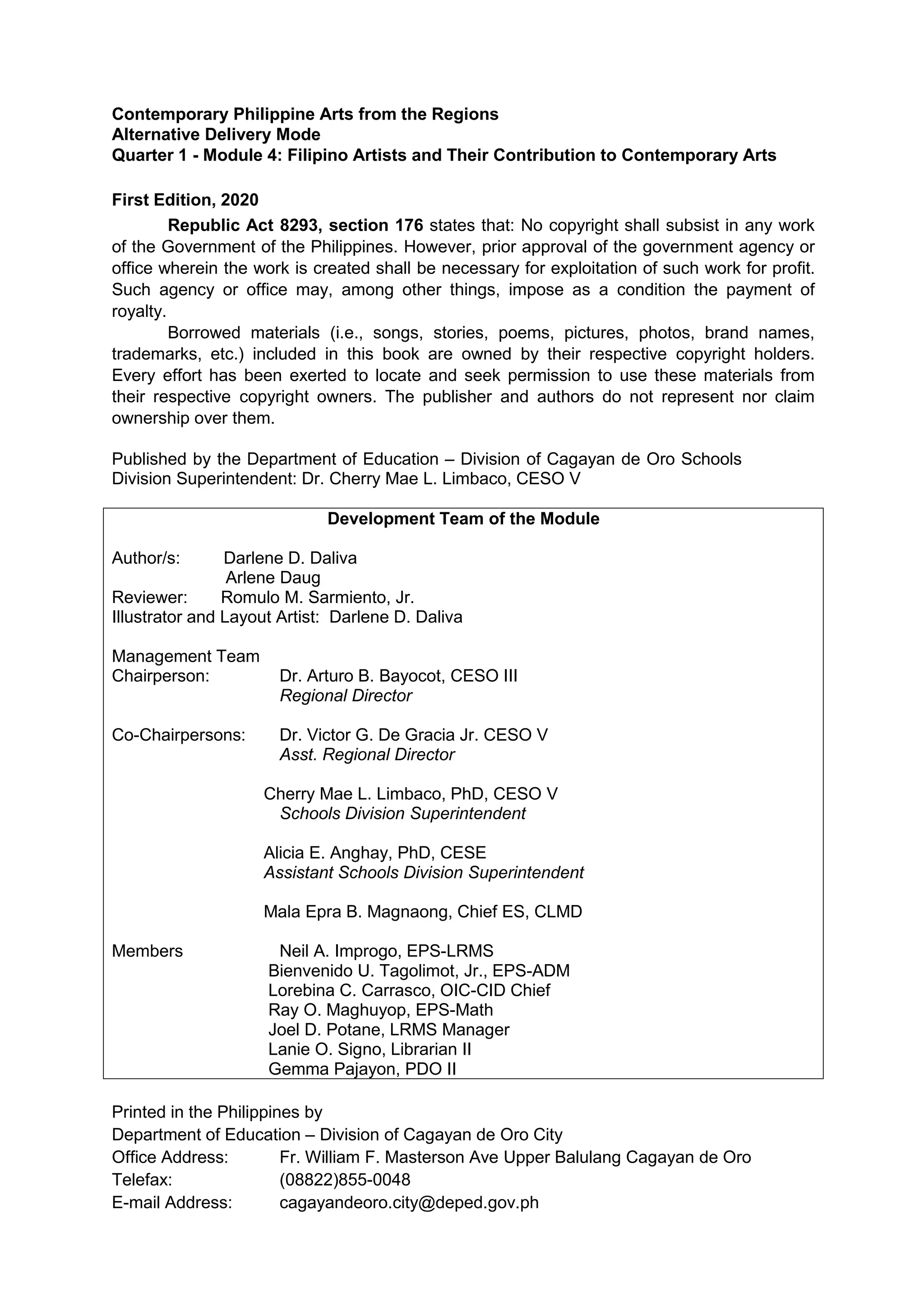 SHS12_CPAR_Q1_Mod4_Contemporary Philippine Arts from the Regions ...