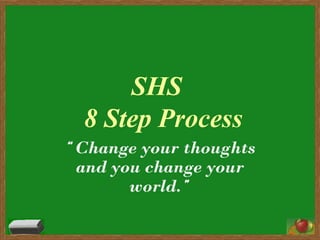 SHS   8 Step Process “ Change your thoughts and you change your world. ” 