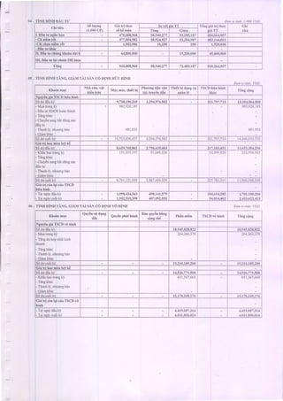 IIl. DAUt|I tii cbirh DH kh6c
TiNHHiNn TANG,crAM TArsANcd DINHHUUHiNH
Muatronghj
DduUXDCBhoanthefi
T6ngkhac
Chuydnsangb6tdOngsdn
lu tu
Thanhli, nh(9ngban
321.797.113
TAngkh6c
Chuycnsangbetdongsan
Thanhli, nhugngb6n
t5t,355,t9',1
t4 cbnlqi crirTSCD
06, TiNHHiNHTiNG,crAMTArs/iNc0 DINHv0 HiNH
Kholn m+c Quyinsridr;ng
Quyanphit hinh
Bin quydnbing
s6ngchd
TSCD v6 hinh TOngcong
Nguy€n gii TSCD v6 hitrh
SOdudauk! r8.945.828.822 18.945.828.822
- MuoEongk'
-TIng dohgpnhAtkinh
doanh
-TengkhAc
-Thanhli' nhuqngb6n
- Giim khic
164,160,r78 264,360.378
SdducudikV 19.210.189.200 19.210.189.200
Gidtri haomdnluf ke
SOdudauk* 14,526,771,508 14,526,771,508
KhAuhaotronglcj
Ttng kh6c
ThanhIt, nhugngbtut
GiAmkh6c
65t,567,668 65r,557,668
ducudikv 15.178,339.r76 15.178.339.176
Gi6tri cdrlQicfa TSCDv6
hinh
-TsingaydaukY
-Tainsnvcu6ikn
4,419,057,314
{.031.850.02.1
I,J19,0s7,3r4
t.031.850.02J
 