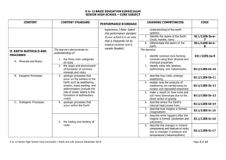 Shs core earth and life science cg | PDF