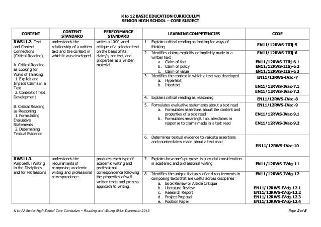 Shs Core Reading And Writing Cg