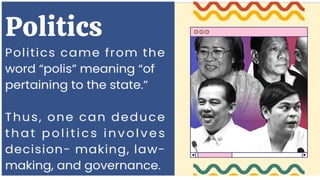 CONCEPT OF POLITICS GOVERNANCE AND GOVERNMENT | PPTX