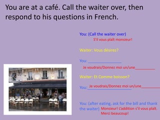 Racote (tell) 3 choses que tu viens de faire….


Je viens de………. (manger le déjeuner,
parler avec mes amis…..etc)


Racote (tell) 3 choses que tu vas faire….
Je vais………. (jouer au foot avec mes
amis, faire mes devoirs, faire la cuisine
avec ma mère….etc)
 