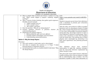 Integrating Physics Principles in Daily Life: A Senior High School ...