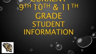 CURRENT
9TH 10TH & 11TH
GRADE
STUDENT
INFORMATION
 