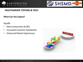 IMPACT OF TESTING – Case Study: ControlLet Us Help You Find a Dr. TestOverview:Timeframe: 03/30/10-04/19/10Status: Wave 3 Goal:Increase Let Us Help You Find a Dr. conversions Variables Tested:Replacing the intro text with clearer directions (B1) improved conversionsAdding dropdowns for date of birth delivered 20% liftInsurance Type: Instead of check boxes, hide options under a click showed a 31.46% liftWinning Creative:Lift: +104.64%  to date Confidence: not significantLeading Creative to date