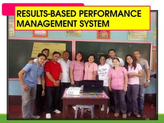 RESULTS-BASED PERFORMANCE
MANAGEMENT SYSTEM
116
 