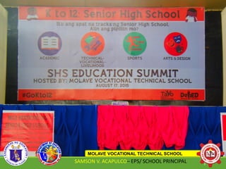 MOLAVE VOCATIONAL TECHNICAL SCHOOL
SAMSON V. ACAPULCO– EPS/ SCHOOL PRINCIPAL 2
 