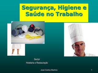José Carlos Martins 1
Segurança, Higiene e
Saúde no Trabalho
Sector
Hotelaria e Restauração
 