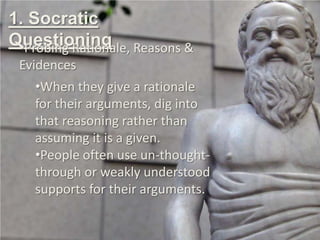 Discussion can be most effective in promoting student’s critical thinkingPROMOTING AND ASSESSING Critical ThinkingEnhancing itDiscussionText Interaction
