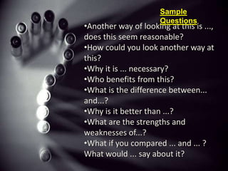 Note assumptions that are being made