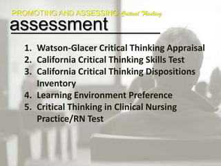 Help learners see more than one perspective and often points out assumptions in the face on incomplete informationOther StrategiesCase Studies