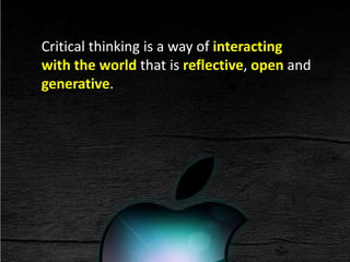 Have a questioning mindAdditional Abilities that Nurses NeedMake decisions despite gaps in information and knowledge