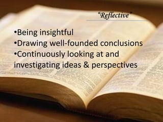 Think criticallyOne of the bodies that accredit nursing education programs which requires critical thinking be an outcome of nursing education programs and that faculty  document the student’s ability in this area.