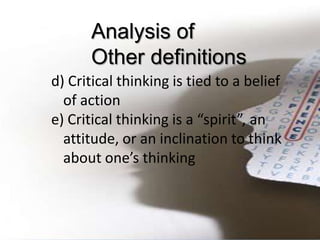 Involves one’s frame of mind or attitudeIt is a perspective through which one views all situations; not merely a “collection” of skills