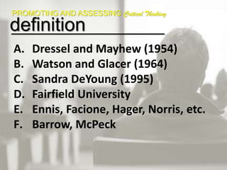 Being broad, not narrow“Interacting with the world”Being aware of one’s own values