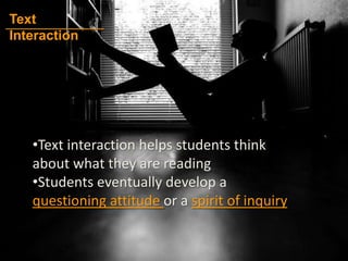 Egalitarianand democraticenvironment – learners feel empowered and share in the control of their learning process.