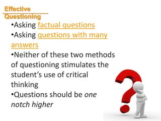 DiscussionLecture should be limited to a small percentage of the class time