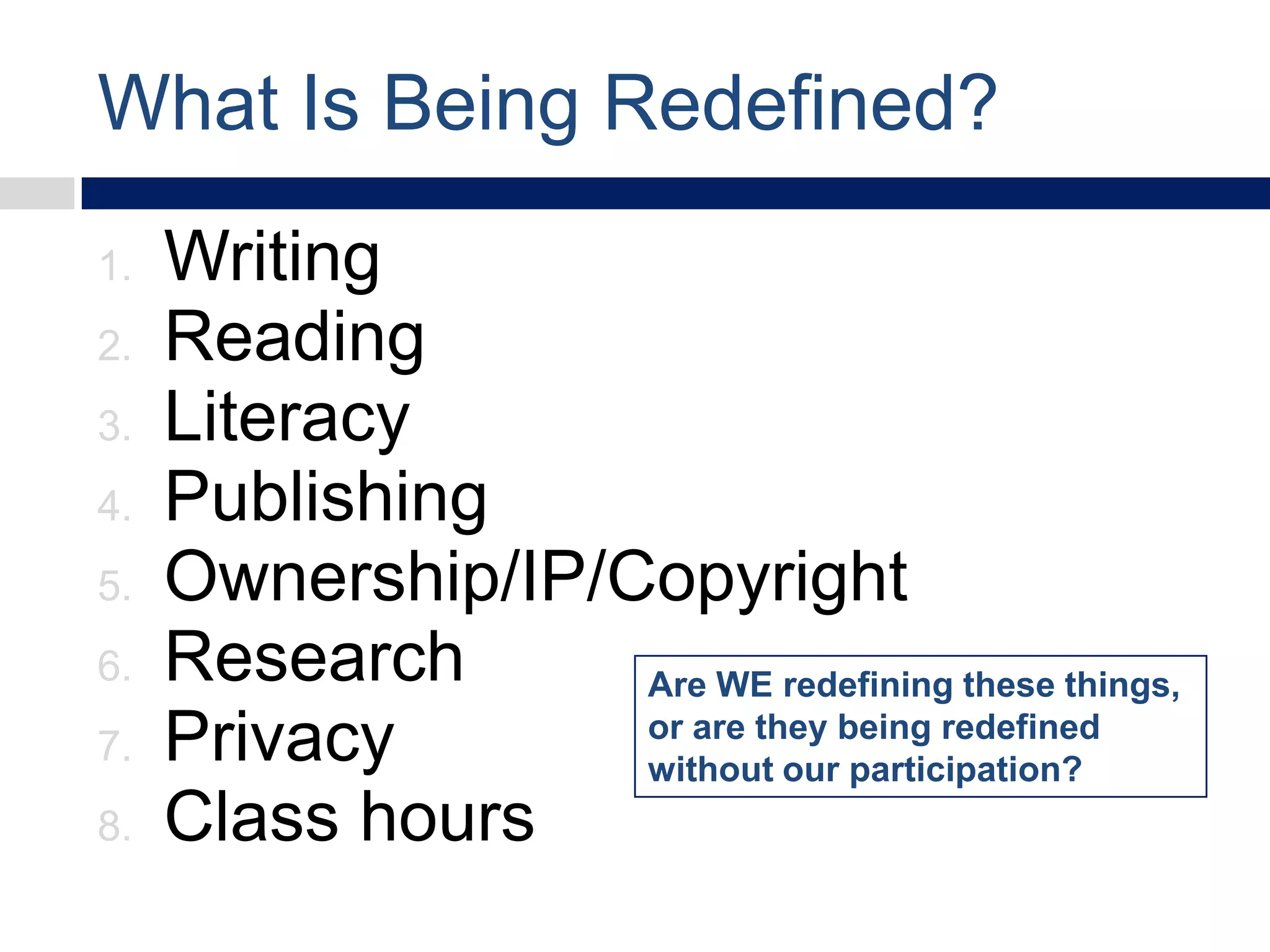 Redefining Universities