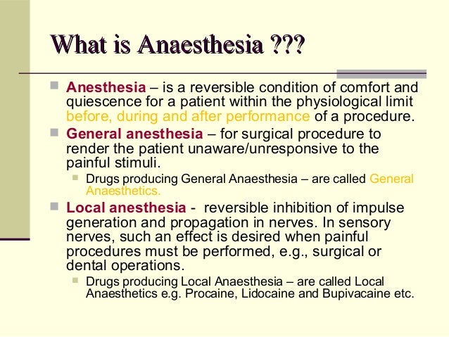General and local anesthesia pdf