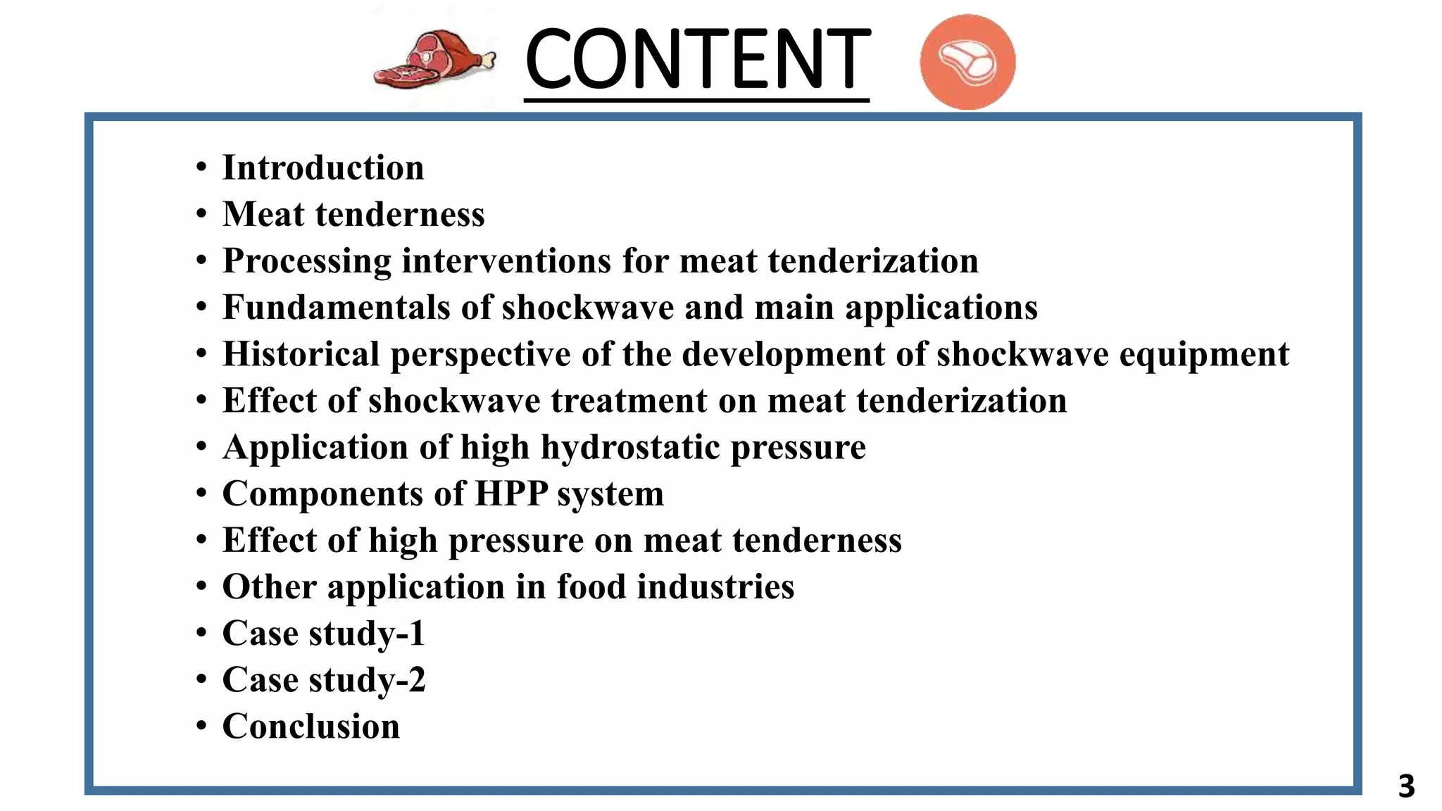 Application of shock wave and hydrostatic pressure for meat ...