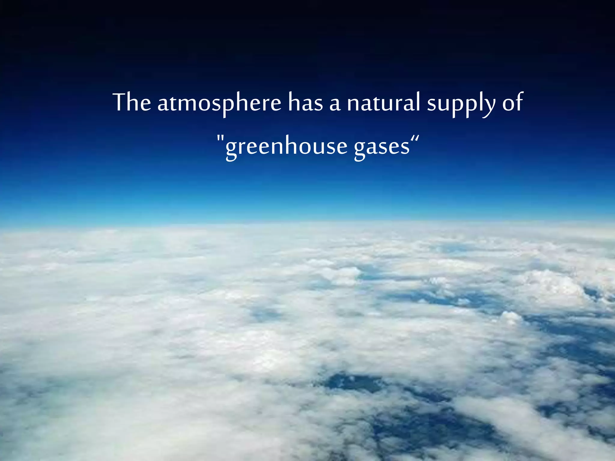 The atmosphere has a natural supplyof
"greenhouse gases“