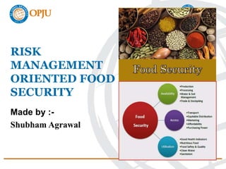 RISK
MANAGEMENT
ORIENTED FOOD
SECURITY
Made by :-
Shubham Agrawal
 